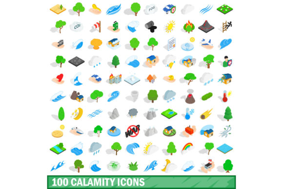 100 Calamity Icons Set
