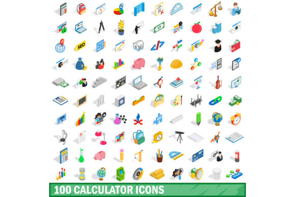 100 Calculator Icons Set
