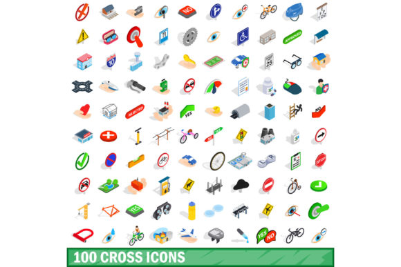 100 Cross Icons Set, Isometric 3d Style: A Comprehensive Guide for Modern Designers