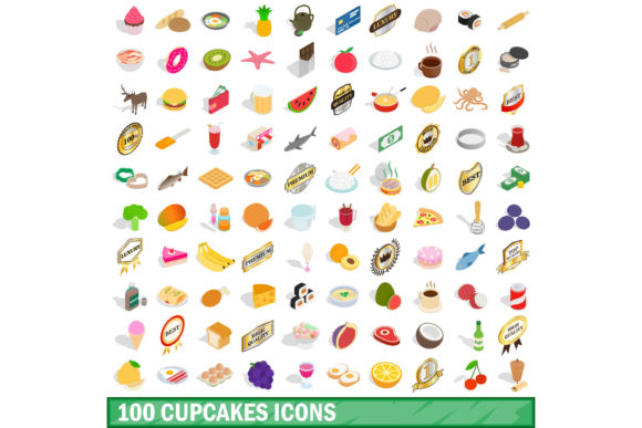 100 Cupcakes Icons Set: Elevating Your Culinary and Event Design Projects