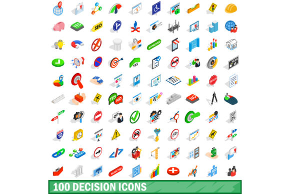 100 Decision Icons Set: Simplifying Choices in Visual Design