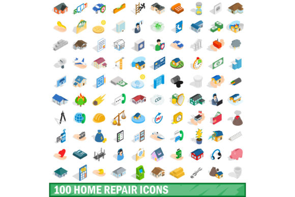 100 Home Repair Icons Set: Elevating Visual Communication in Design and Marketing