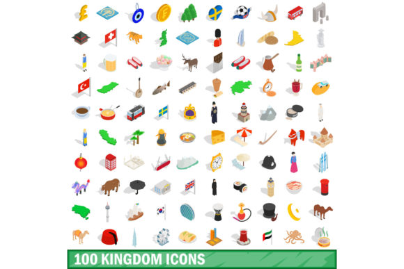 100 Kingdom Icons Set