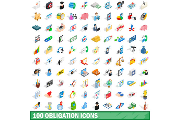 100 Obligation Icons Set: Streamlining Responsibility in Design