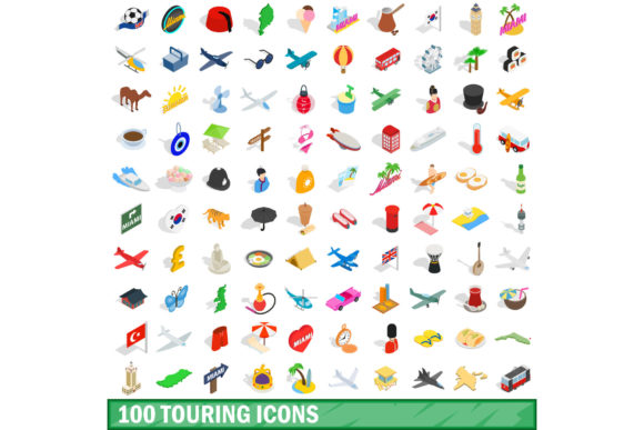 100 Touring Icons Set: Streamlining Visual Communication for Travel and Logistics Design