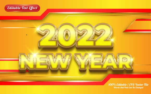 2022 Happy New Year Luxury Gold 3d