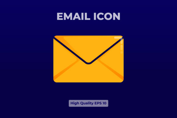 3d Flat Yellow Email Icon Illustration