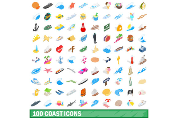 elevating digital narratives with the 100 coast icons set isometric 3d style
