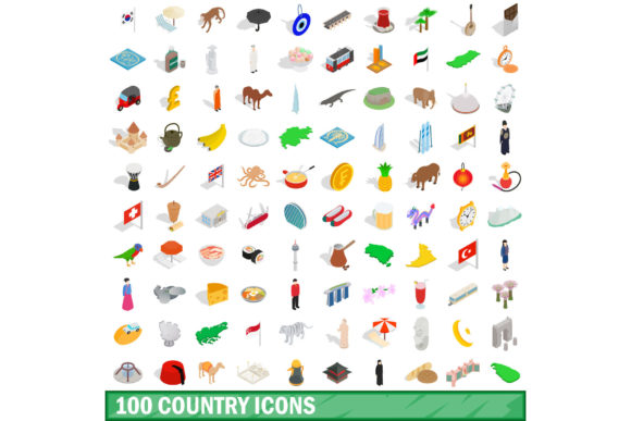Elevating Global Identity: The Power of a Comprehensive 100 Country Icons Set in Isometric 3D Style