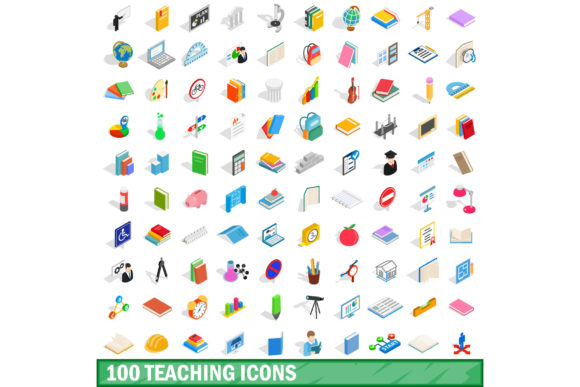 Enhancing Educational Visuals with the 100 Teaching Icons Set in Isometric 3D Style