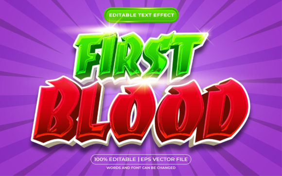 First Blood 3d Editable Text Effect Game