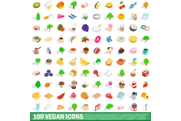 The Ultimate Guide to the 100 Vegan Icons Set in Isometric 3D Style